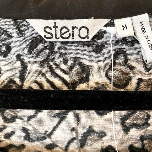 NWT Stera Black & White Zip Stretch Blouse/Jacket - Picture 4 of 5